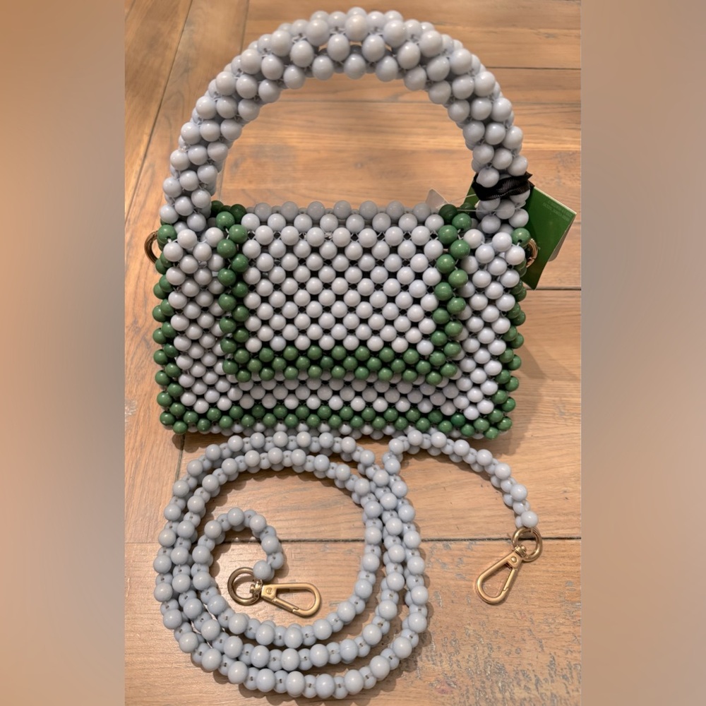 NWT kate spade x Target Blue Green beaded colorblock‎ crossbody bag, purse